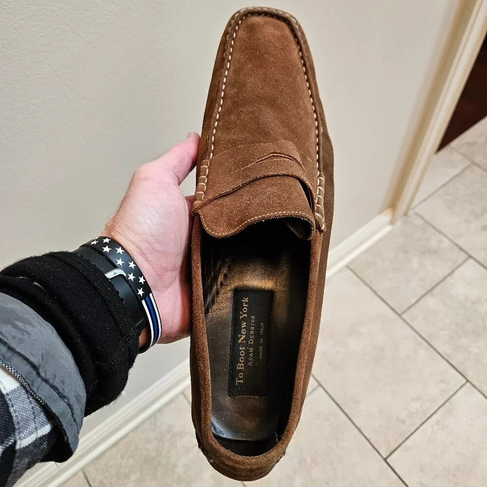 To Boot New York Men's Suede Loafers, Brown, Sz 12   Made in Italy - Picture 11 of 16